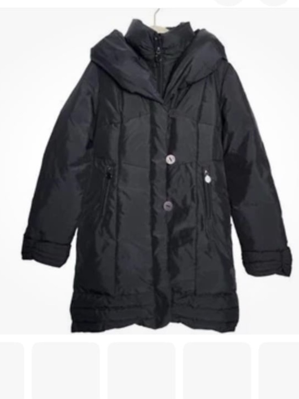 Tahari Women's black double Layer Puffer Coat
Jacket L Mid-Length Warm & Cute